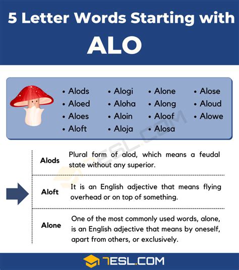 five letter words that start with alo|5 Letter Words Starting with ALO